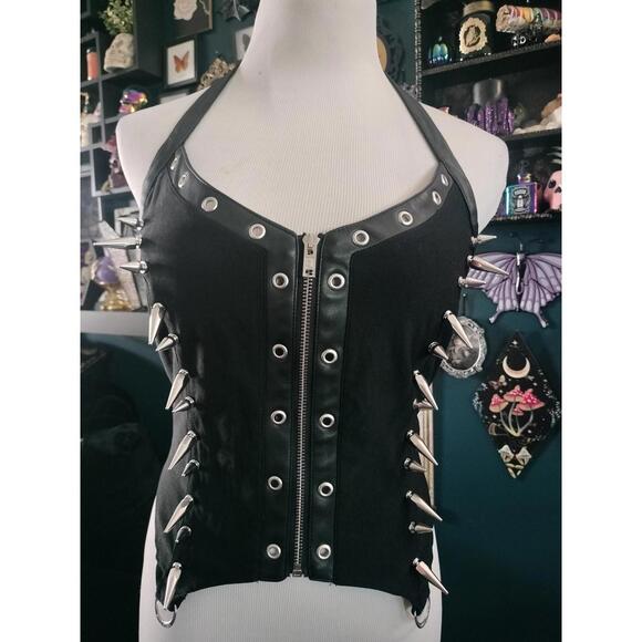 Killstar spiker gothic punk halter top - Picture 1 of 2